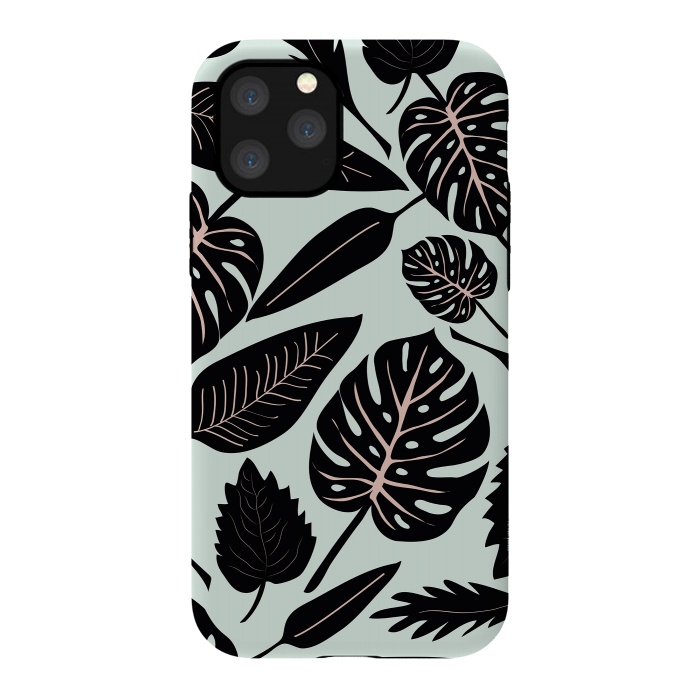 iPhone 11 Pro StrongFit Monstera leaves by Anis Illustration