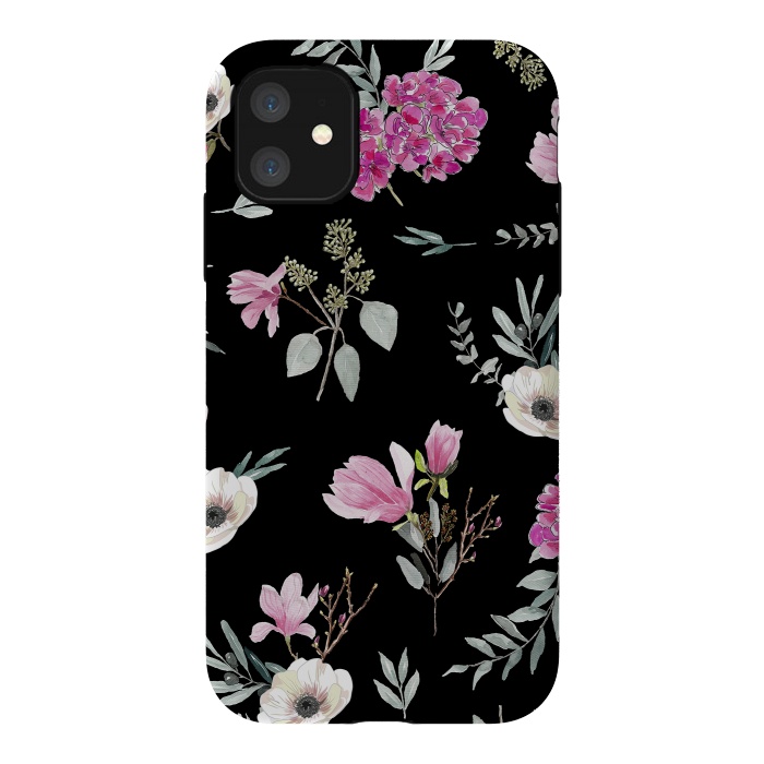 iPhone 11 StrongFit Magnolias, eucalyptus and anemones by Anis Illustration