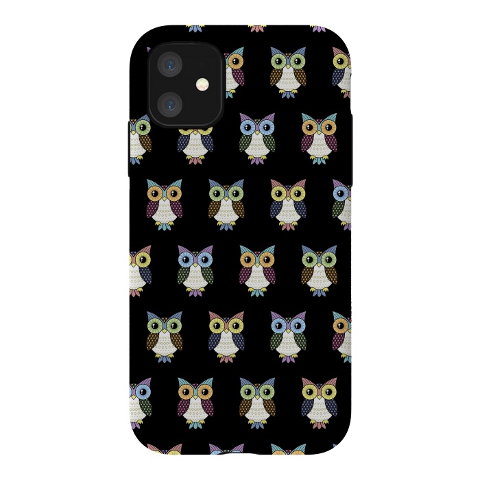 iPhone 11 StrongFit Fancy owl pattern by Laura Nagel