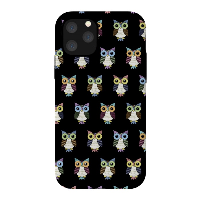 iPhone 11 Pro StrongFit Fancy owl pattern by Laura Nagel
