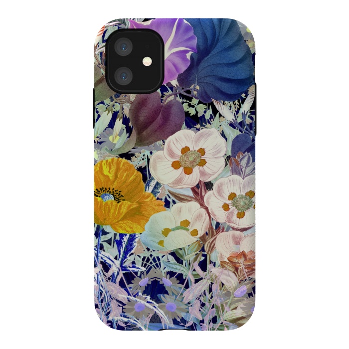 iPhone 11 StrongFit Vibrant colorful botanical illustration by Oana 