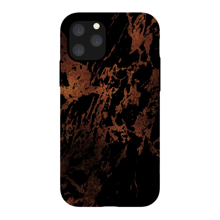 iPhone 11 Pro StrongFit Black marble with copper veins by  Utart