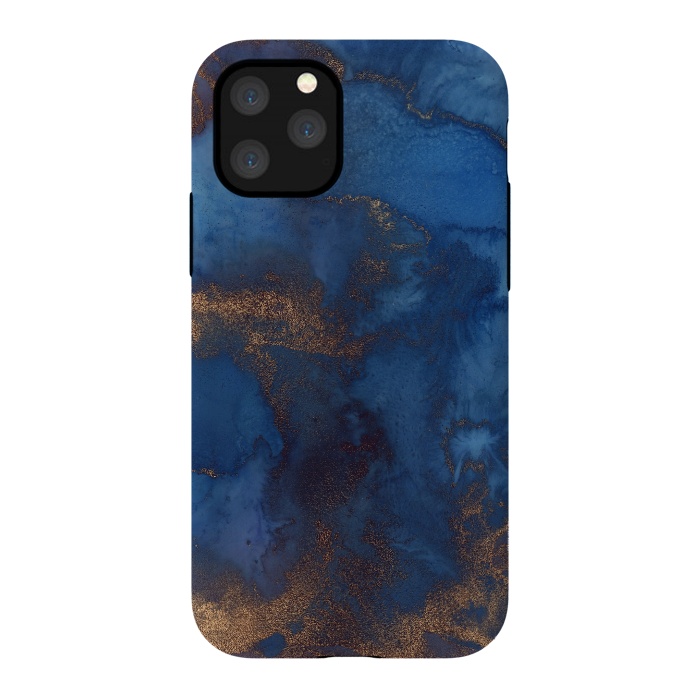 iPhone 11 Pro StrongFit Dark ocean blue marble and copper veins by  Utart