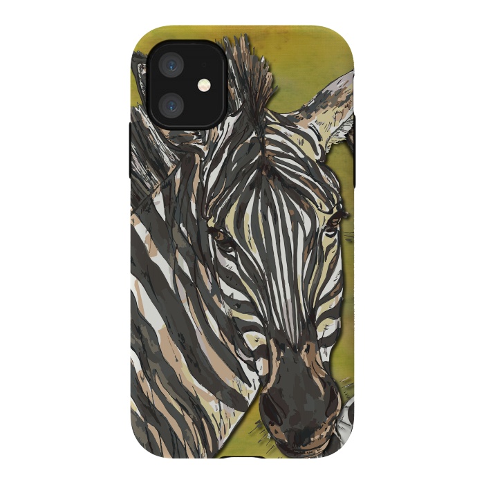 iPhone 11 StrongFit Zebra by Lotti Brown