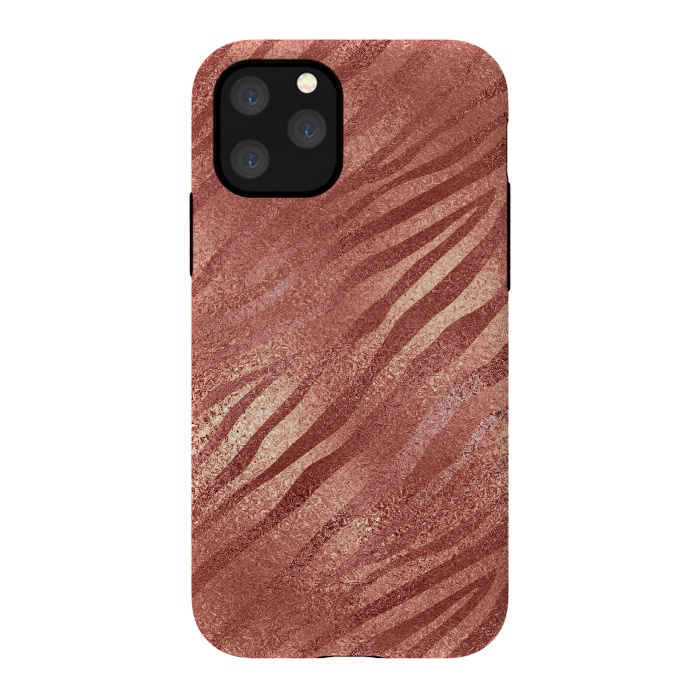 iPhone 11 Pro StrongFit Rosegold Tiger Skin by  Utart