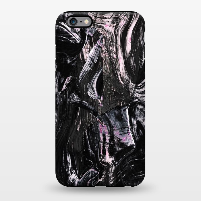 iPhone 6/6s plus StrongFit Brushed black pink ink marble by Oana 