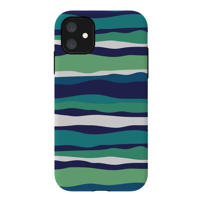iPhone 11 StrongFit Sea Stripes by Majoih