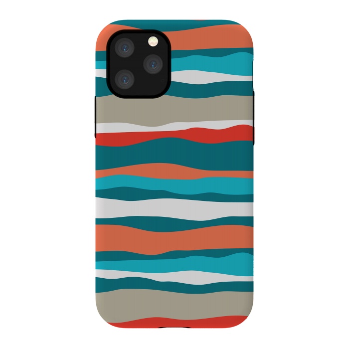 iPhone 11 Pro StrongFit Coral Stripes by Majoih