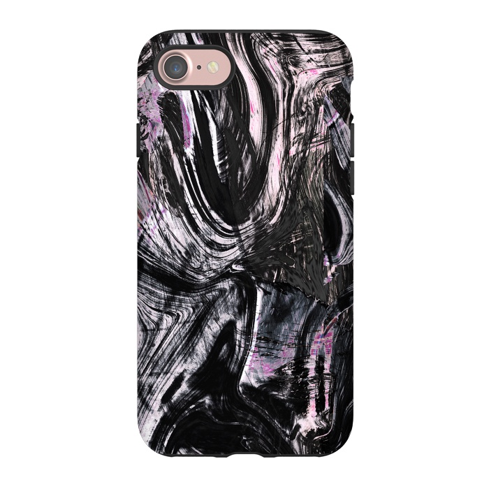 iPhone 7 StrongFit Marble ink brushstrokes by Oana 