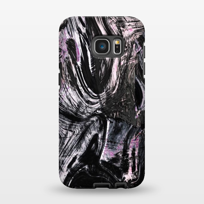 Galaxy S7 EDGE StrongFit Marble ink brushstrokes by Oana 