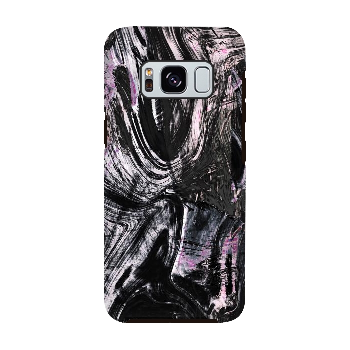 Galaxy S8 StrongFit Marble ink brushstrokes by Oana 