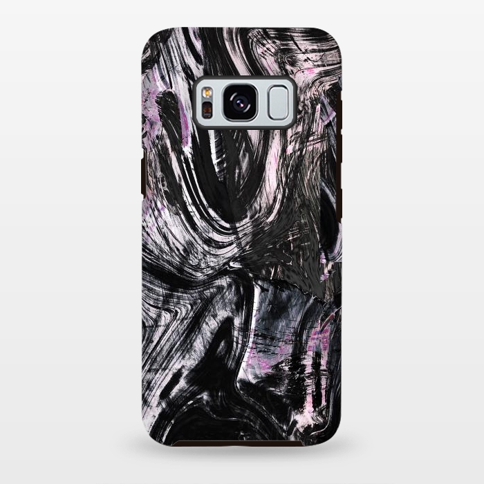 Galaxy S8 plus StrongFit Marble ink brushstrokes by Oana 