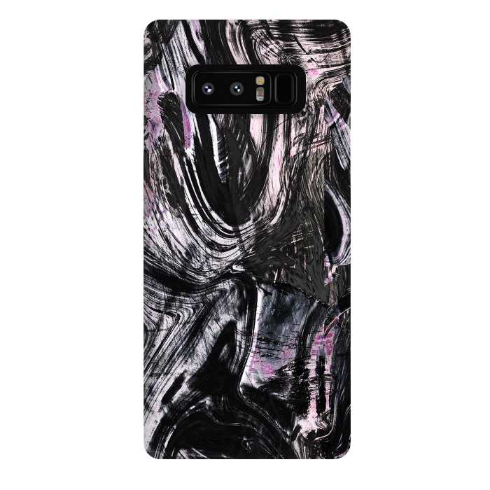 Galaxy Note 8 StrongFit Marble ink brushstrokes by Oana 