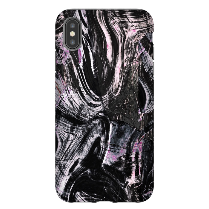 iPhone Xs Max StrongFit Marble ink brushstrokes by Oana 