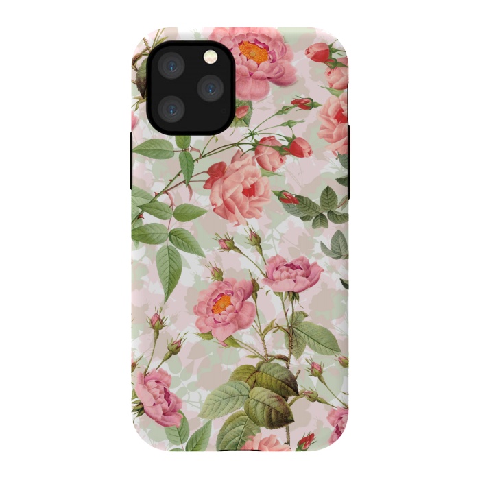 iPhone 11 Pro StrongFit Blush Roses Garden - Hand drawn vintage roses by  Utart