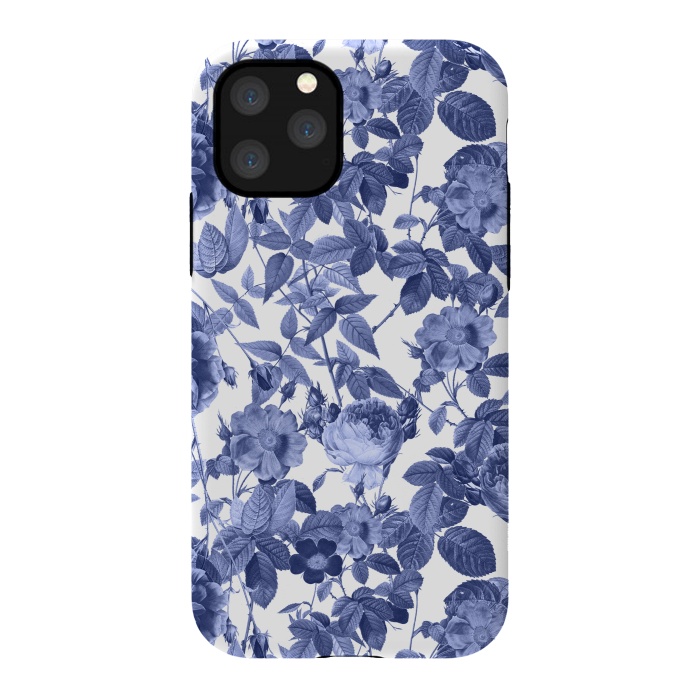 iPhone 11 Pro StrongFit Chinoiserie Blue Rose Garden - Vintage Roses by  Utart