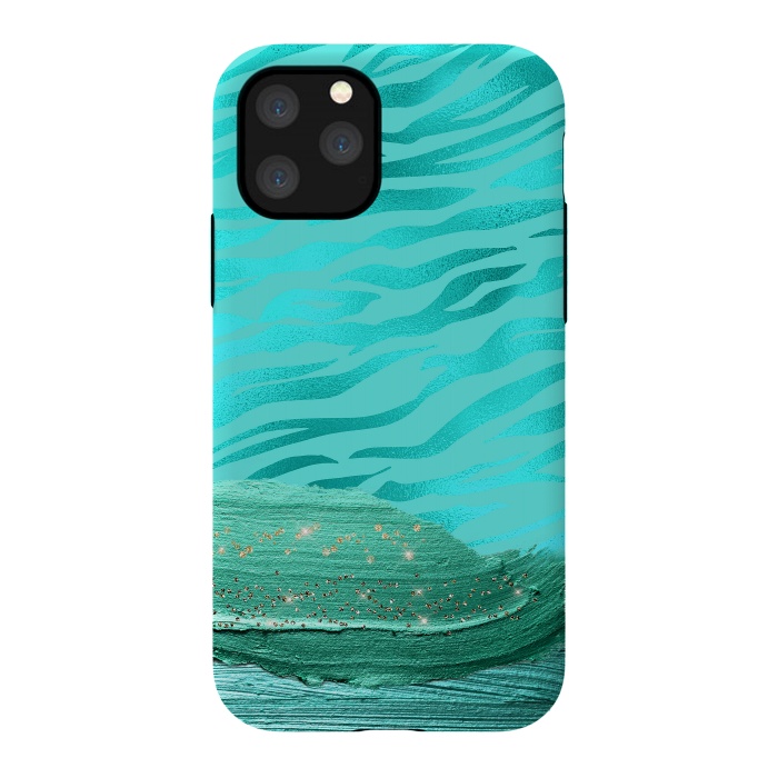 iPhone 11 Pro StrongFit Turquoise Tiger skin with thick paint strokes by  Utart