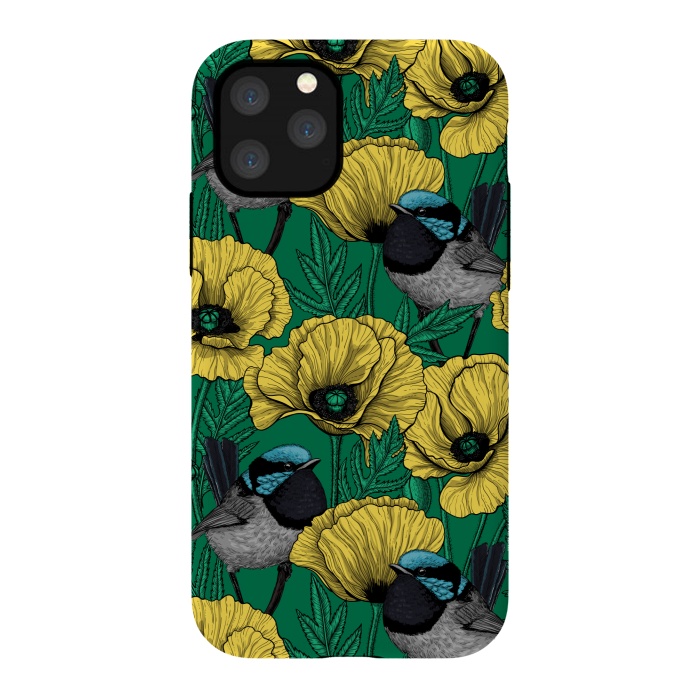 iPhone 11 Pro StrongFit Fairy wren and poppies 2 by Katerina Kirilova