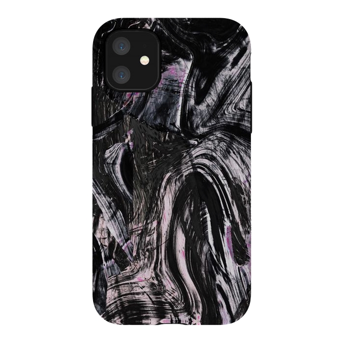 iPhone 11 StrongFit Tribal brushstrokes marble by Oana 
