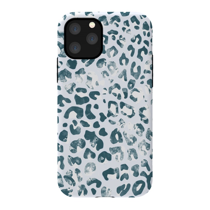 iPhone 11 Pro StrongFit textured turquoise leopard print by Oana 