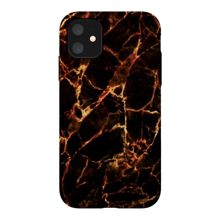iPhone 11 StrongFit Golden cracks marble  by Oana 