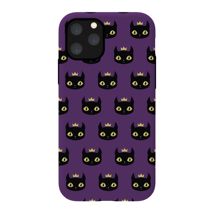 iPhone 11 Pro StrongFit Black cat pattern by Laura Nagel