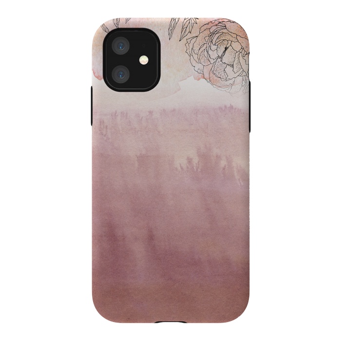 iPhone 11 StrongFit Blush ink and florals by  Utart