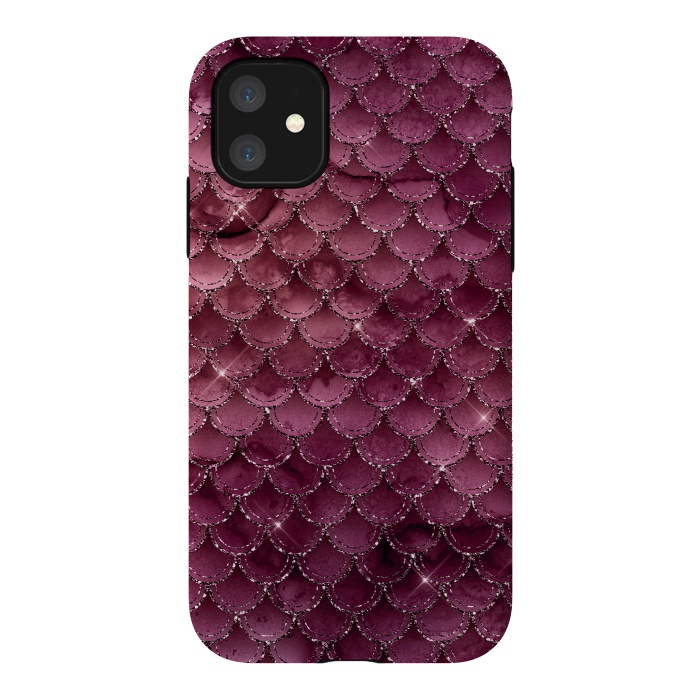 iPhone 11 StrongFit Purple Silver Mermaid Scales by  Utart