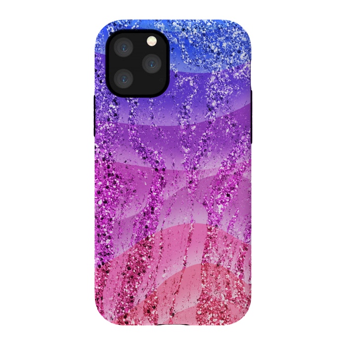 iPhone 11 Pro StrongFit Gradient purple pink glitter marble by Oana 