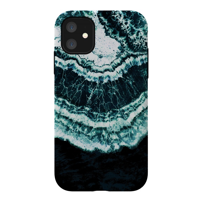 iPhone 11 StrongFit Dark green agate marble by Oana 