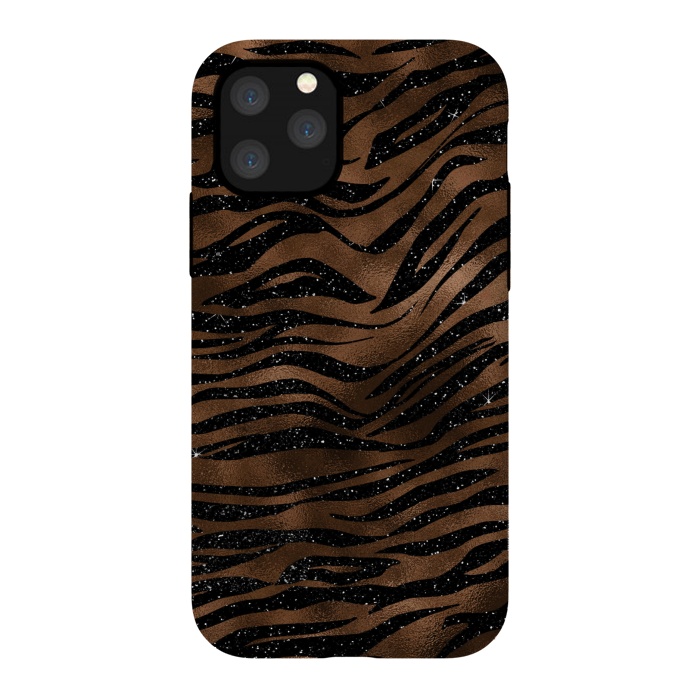 iPhone 11 Pro StrongFit Jungle Journey - Copper Safari Tiger Skin Pattern  by  Utart