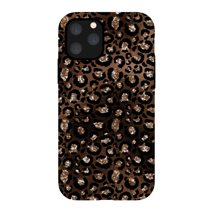 iPhone 11 Pro StrongFit Jungle Journey - Copper Safari Leopard Skin Pattern  by  Utart