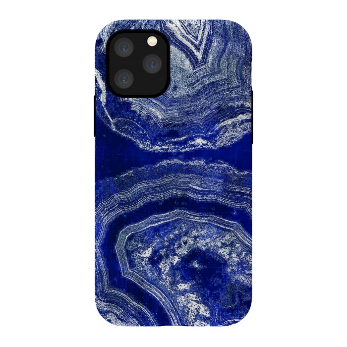 iPhone 11 Pro StrongFit Indigo blue agate marble art by Oana 