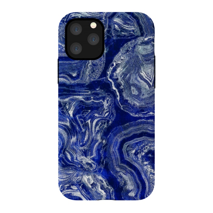 iPhone 11 Pro StrongFit Metallic indigo blue marble by Oana 