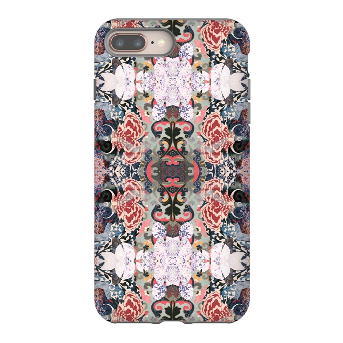 iPhone 7 plus StrongFit Japanese inspired floral mandala pattern by Oana 