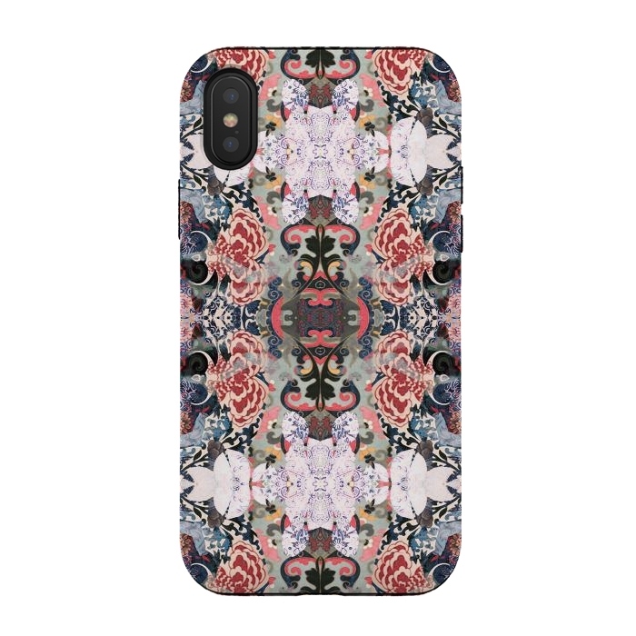 iPhone Xs / X StrongFit Japanese inspired floral mandala pattern by Oana 