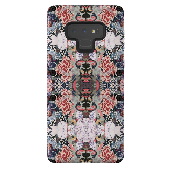 Galaxy Note 9 StrongFit Japanese inspired floral mandala pattern by Oana 