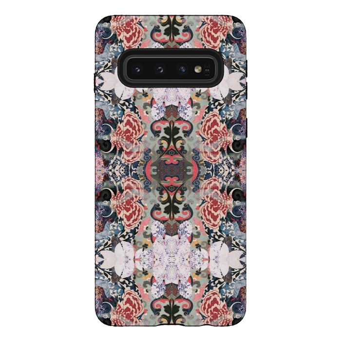 Galaxy S10 StrongFit Japanese inspired floral mandala pattern by Oana 
