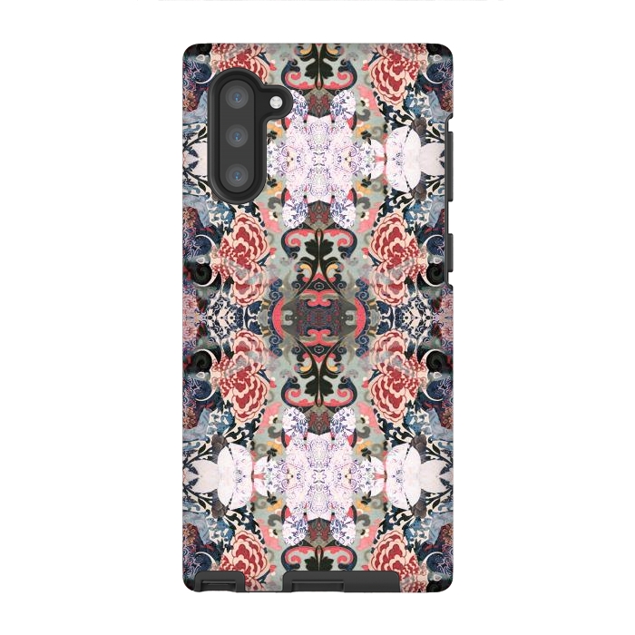 Galaxy Note 10 StrongFit Japanese inspired floral mandala pattern by Oana 