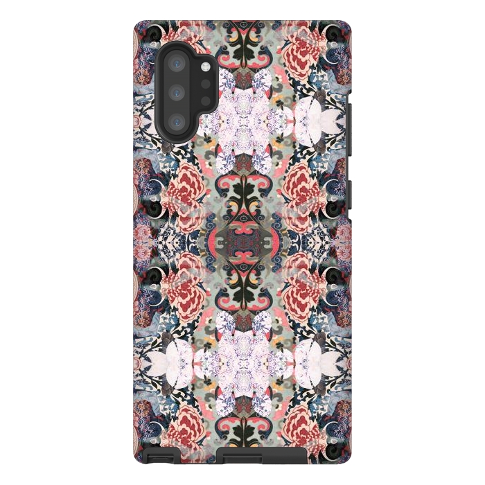 Galaxy Note 10 plus StrongFit Japanese inspired floral mandala pattern by Oana 