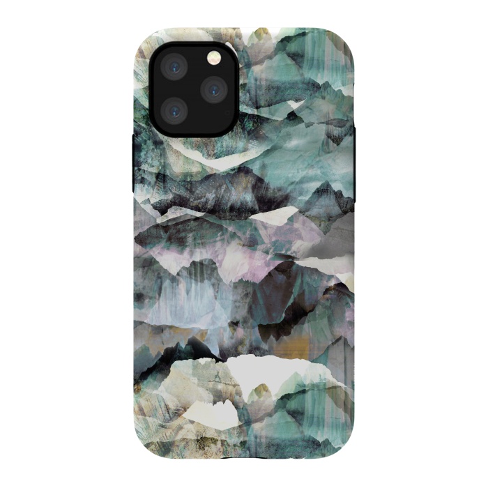 iPhone 11 Pro StrongFit Painted marble mountains gemstones by Oana 