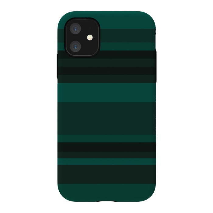iPhone 11 StrongFit Green Stripes by Dhruv Narelia