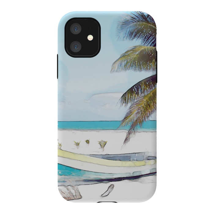 iPhone 11 StrongFit Beach Boat by Creativeaxle