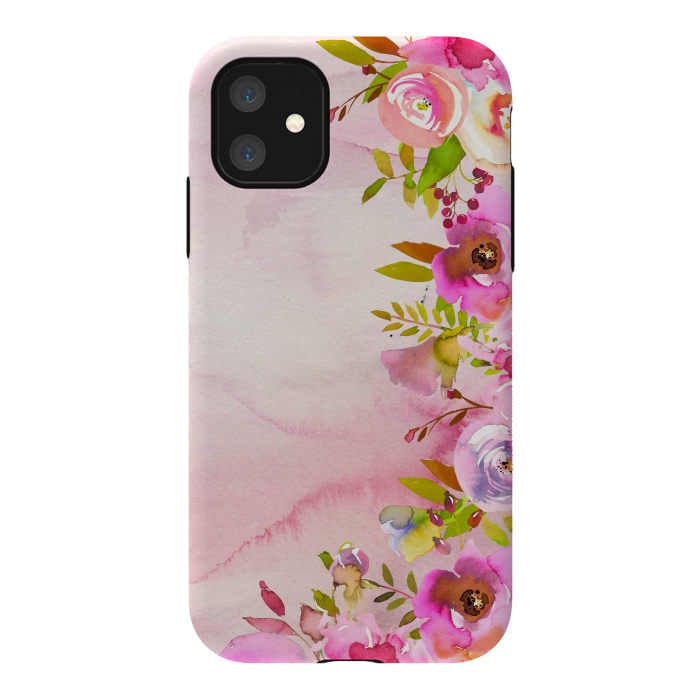 iPhone 11 StrongFit Handpainted spring flowers tendril by  Utart