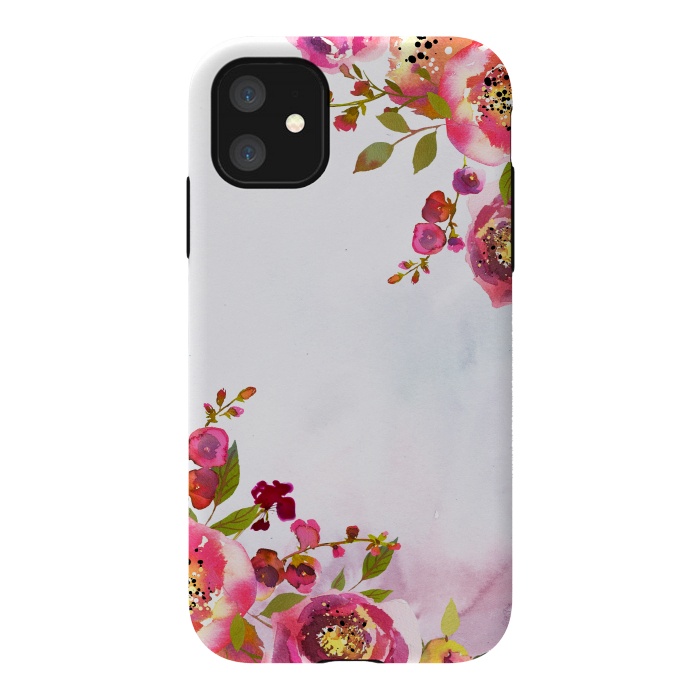 iPhone 11 StrongFit Pink Florals by  Utart