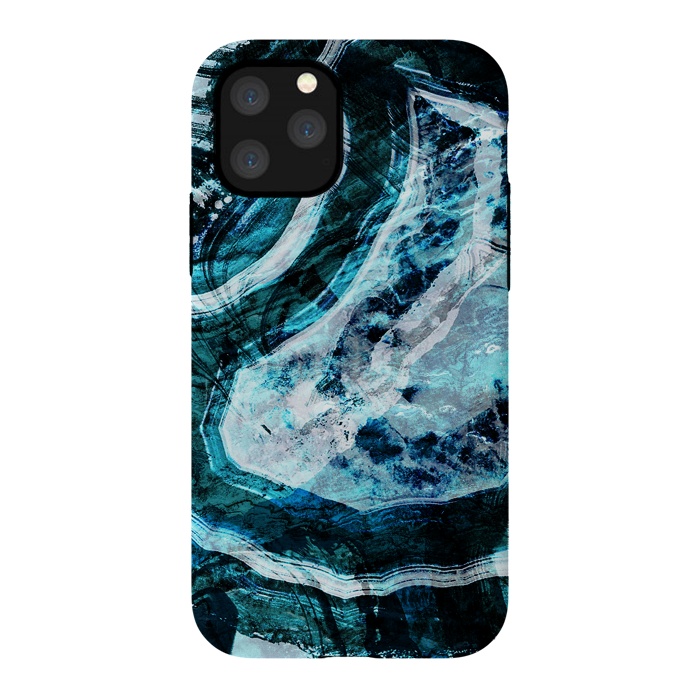 iPhone 11 Pro StrongFit Textured dark blue agate marble by Oana 