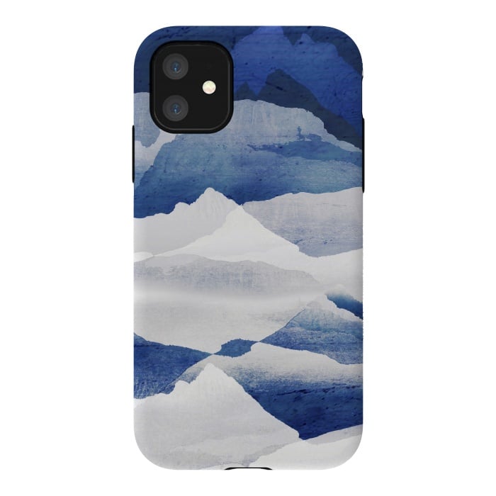 iPhone 11 StrongFit Blue elegant snowy mountains by Oana 
