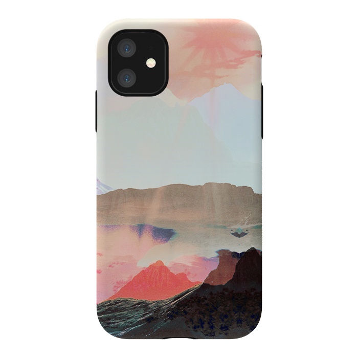 iPhone 11 StrongFit Elegant mountain sunset landscape by Oana 