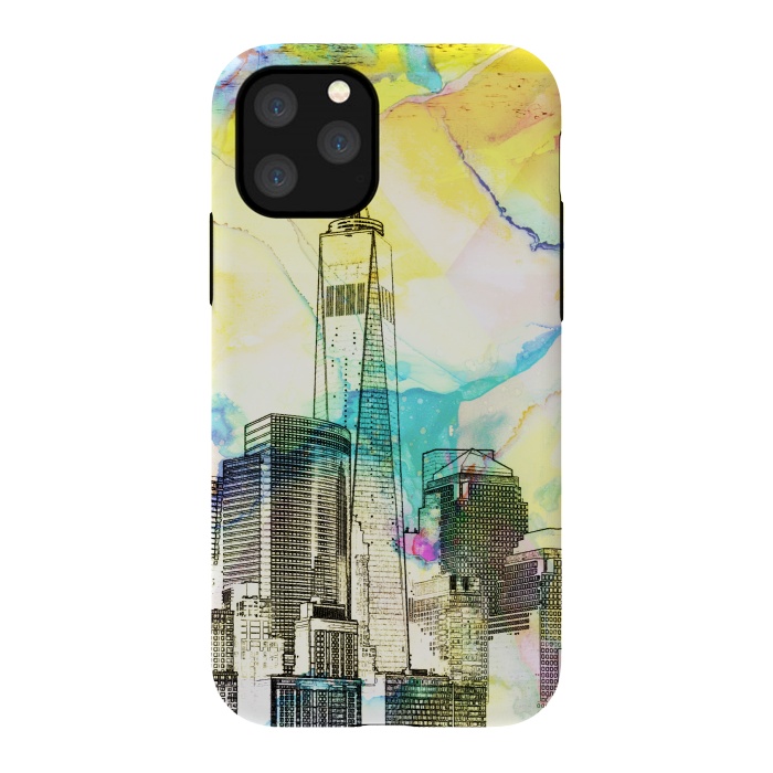 iPhone 11 Pro StrongFit New york skyline cityscape travel sketch by Oana 