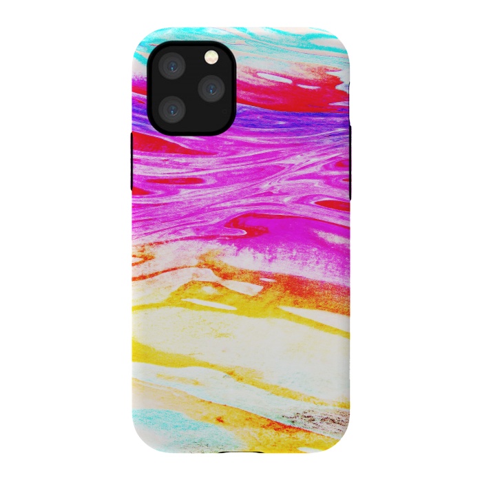 iPhone 11 Pro StrongFit Colorful tie dye painted waves by Oana 